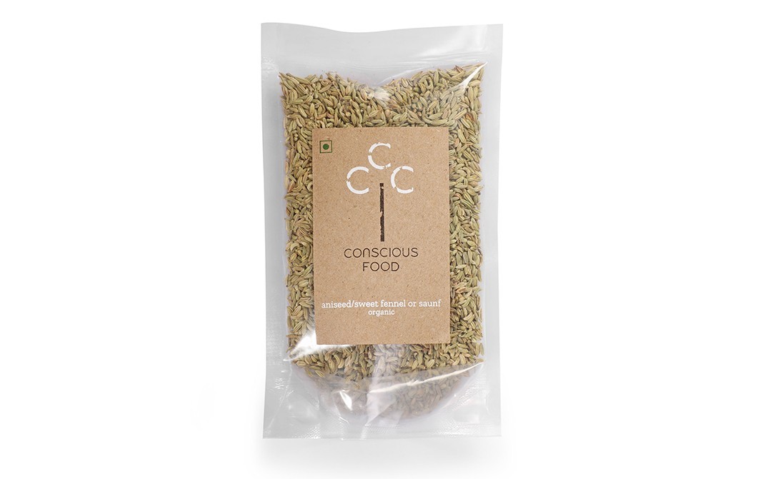 Conscious Food Aniseed/Sweet Fennel or Saunf Organic   Pack  100 grams